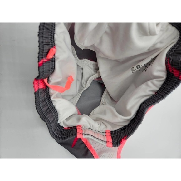 Nike Girls Dri-FIT Tempo Shorts Smoke Grey Pink Logo Mesh Side Size M - Picture 4 of 6